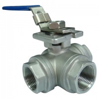 3PC Stainless Steel Pneumatic Ball Valve with Mounting Pad